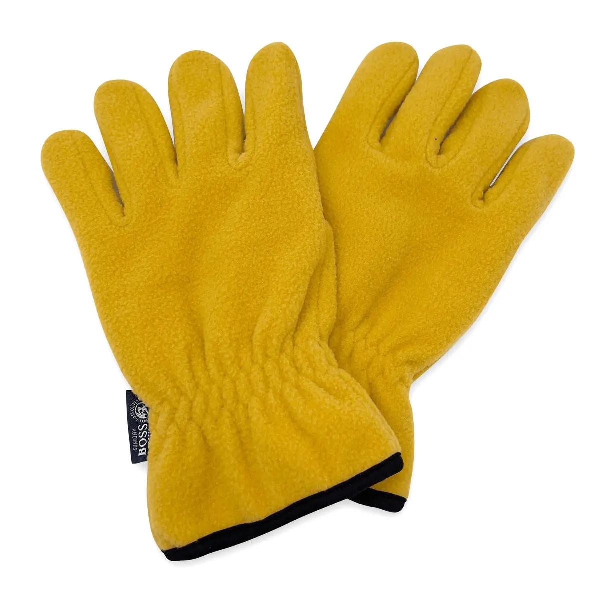 New Limited Edition Japan Fleece Suntory Boss Coffee Gloves Yellow 1