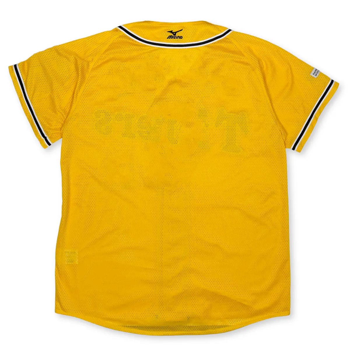 New Mizuno Retro Japan Hanshin Tigers Fan Club Baseball Knit Jersey White Yellow 2