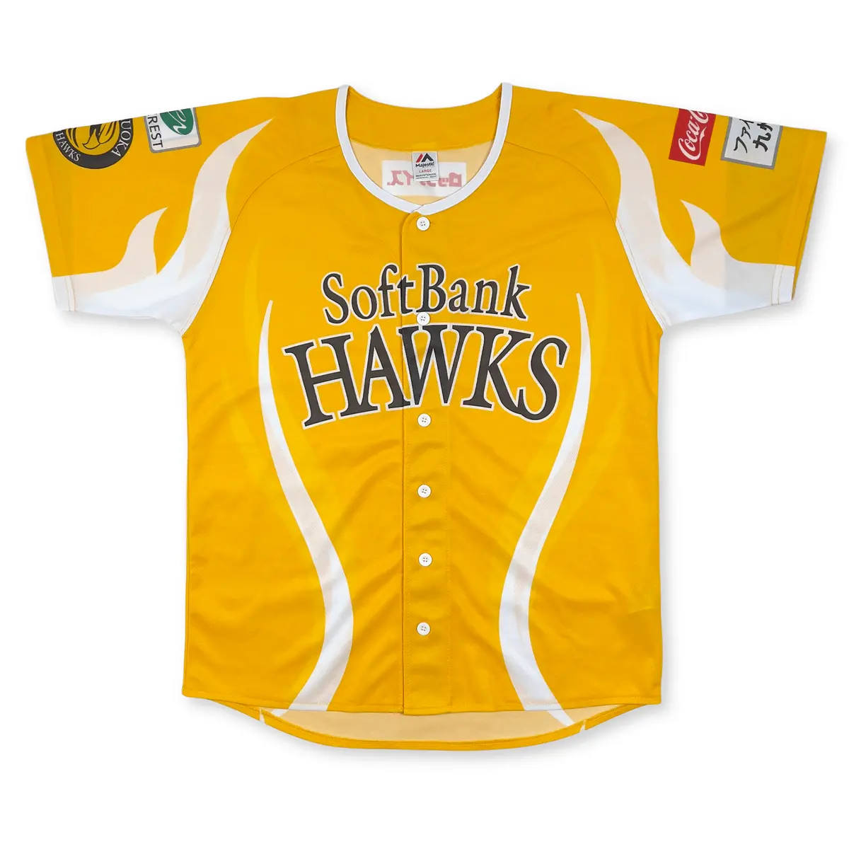 New Npb Japan Majestic Fukuoka Softbank Hawks Baseball Jersey 2025 Yellow 1