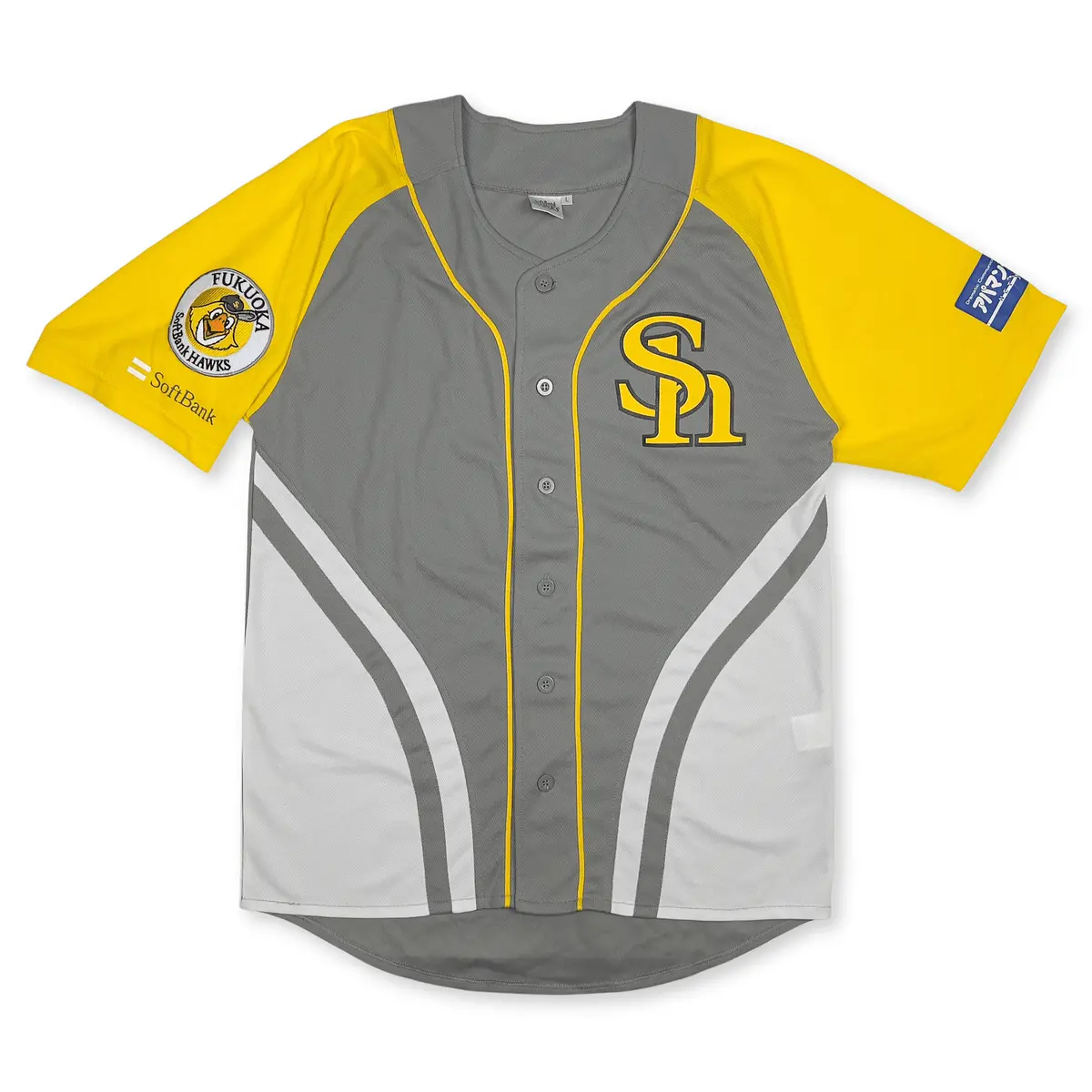 New Retro Japan Fukuoka Softbank Hawks 2007 Baseball Jersey Grey 1
