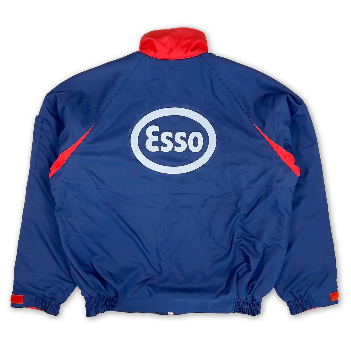 New Retro Jdm Japan Esso Safety Reflective Gas Station Staff Jacket Blue 2
