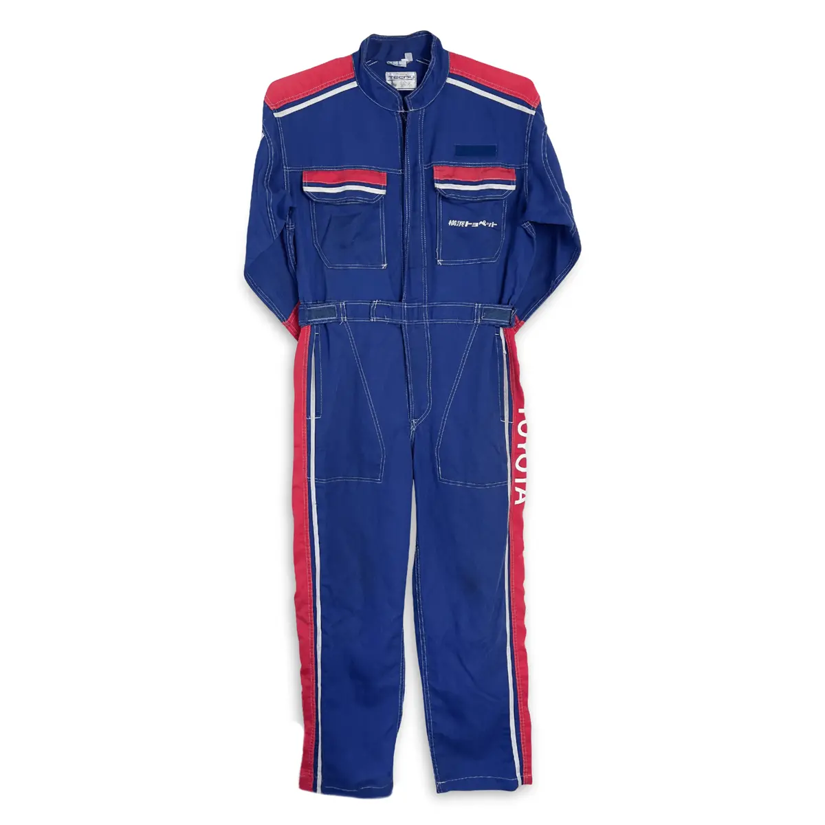 New Retro Jdm Toyota Toyopet Tecno Summer Coveralls Jumpsuit Tsunagi Blue Red 1