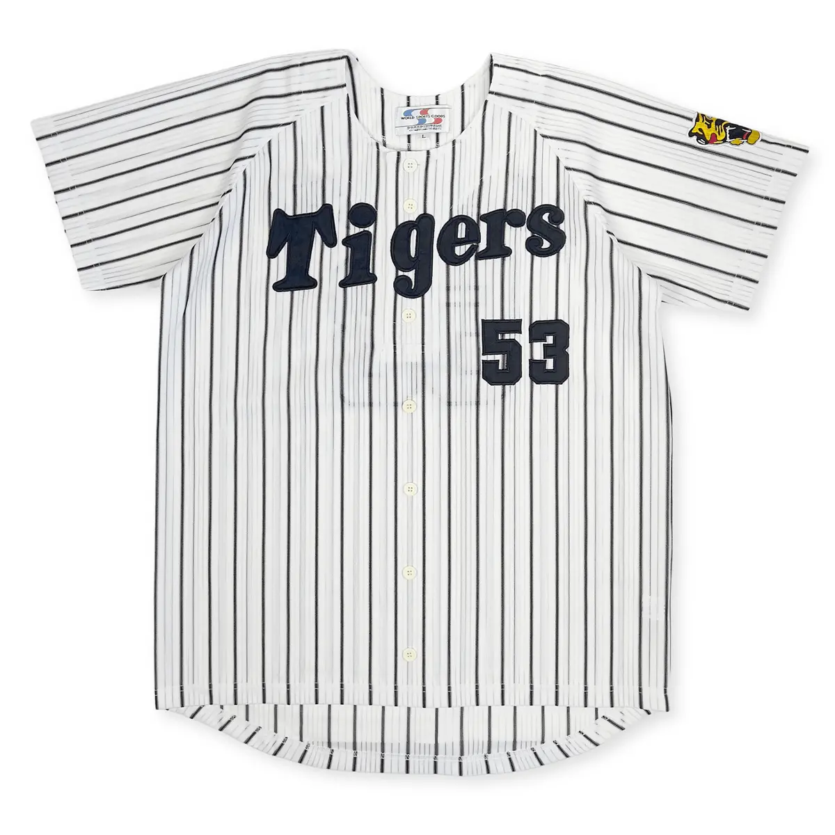 New Retro Npb Hanshin Tigers Norihiro Akahoshi Baseball Home Knit Jersey #53 1