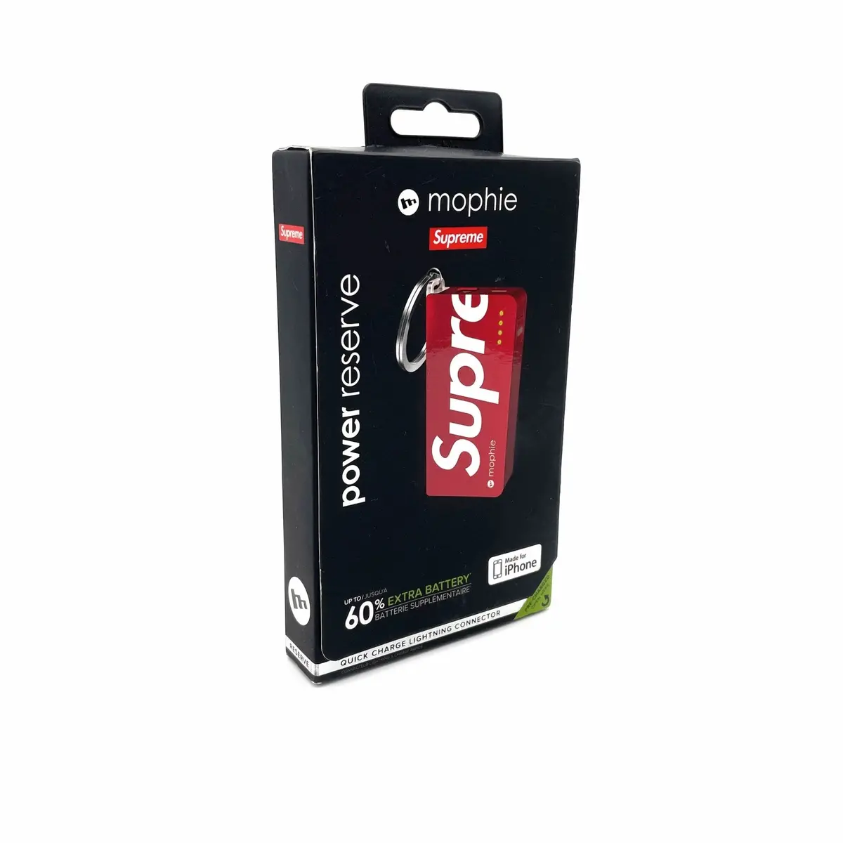 New Supreme Mophie Power Reserve Keychain Red S/S15 Iphone Lightning Connector 1