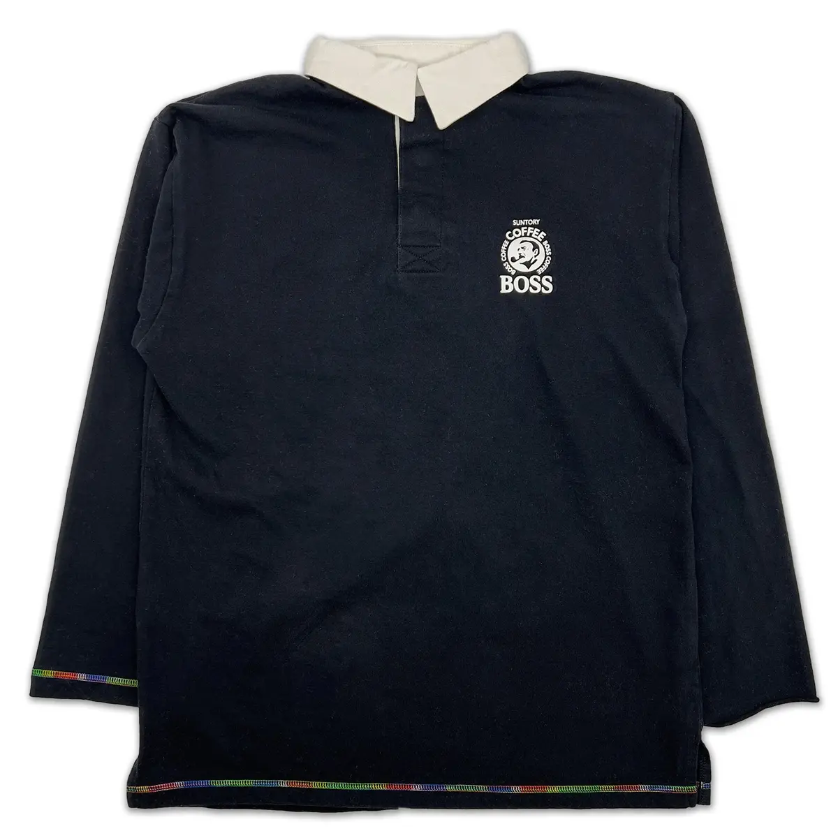 Promotional Japan Suntory Boss Coffee Long Sleeve Polo Shirt Blue 1