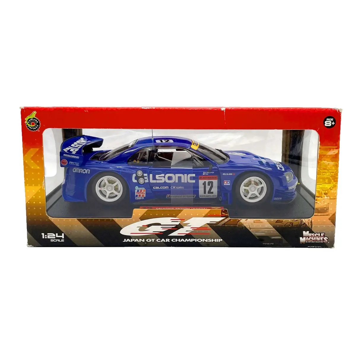 Rare Muscle Machines Japan Gt Car Calsonic Nissan Skyline Bnr34 Diecast 1:24 1