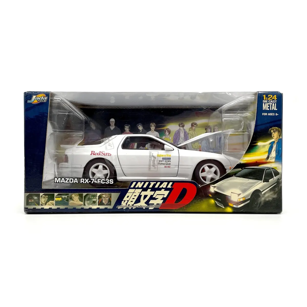 Retro 2004 Jada Toys Initial D Diecast Mazda Fc3s Red Suns 1:24 1