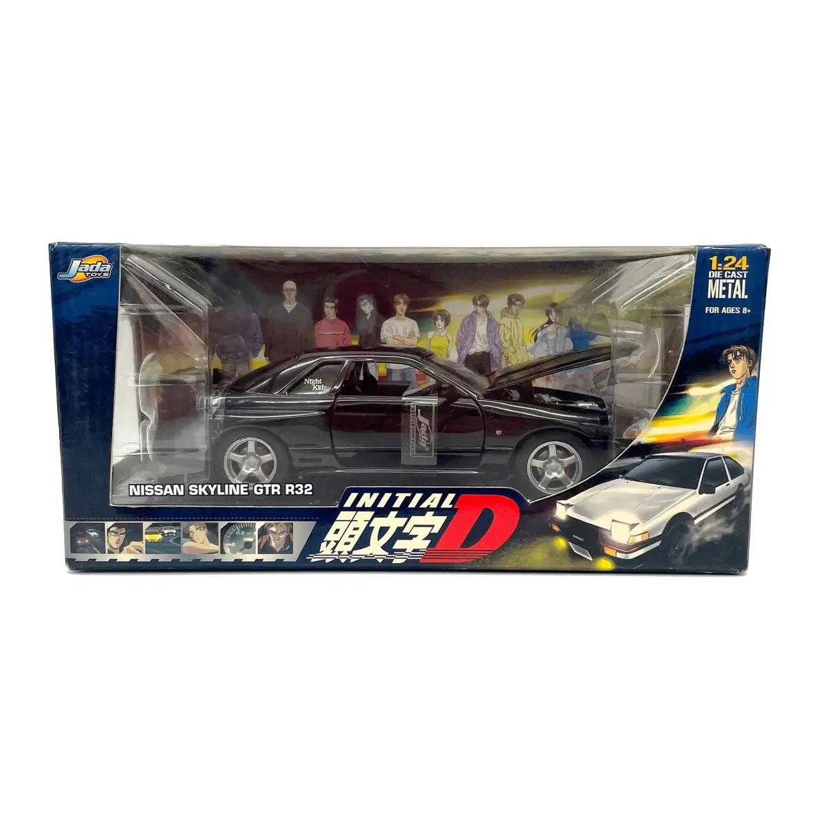 Retro 2004 Jada Toys Initial D Diecast Metal Car Nissan Skyline Gtr R32 1:24 1