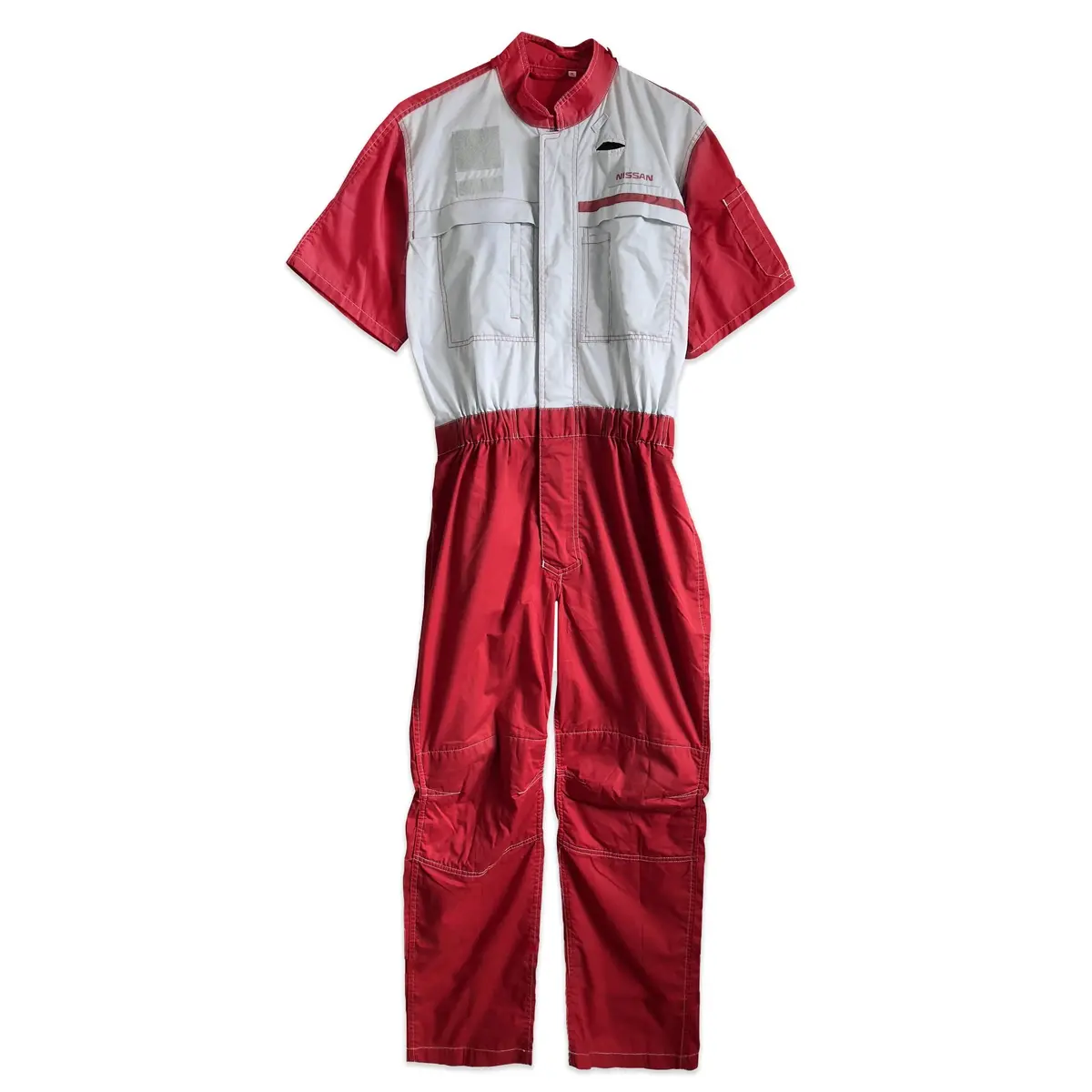 Retro Japan Jdm Nissan Summer Tsunagi Mechanics Short Sleeve Coverall Red 1