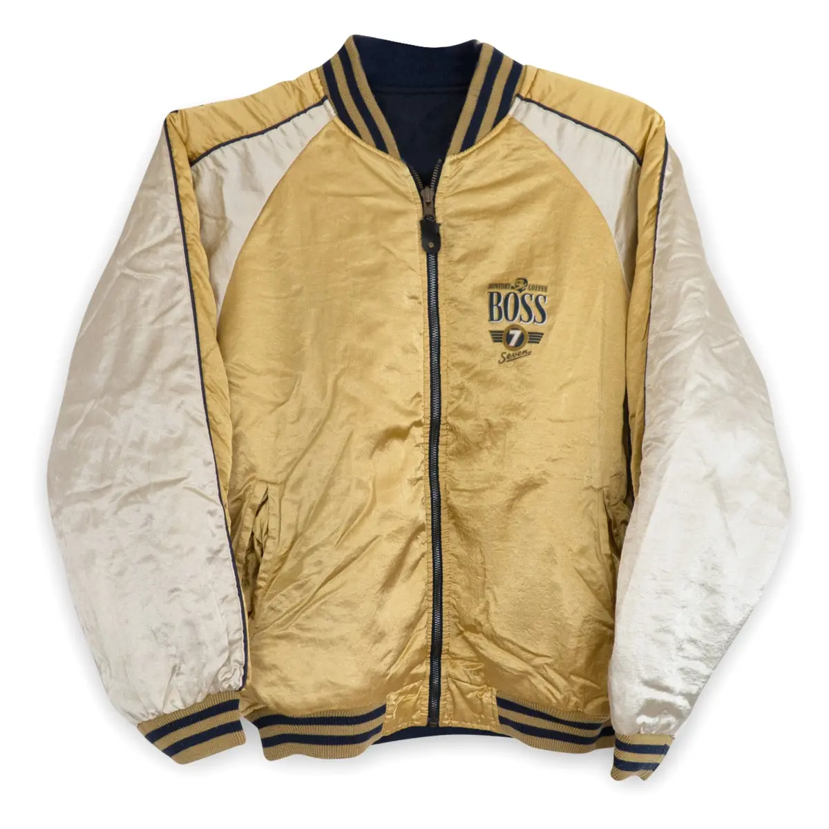 Retro Japan Jdm Suntory Boss Coffee 7 Seven Baseball Varsity Jacket 1
