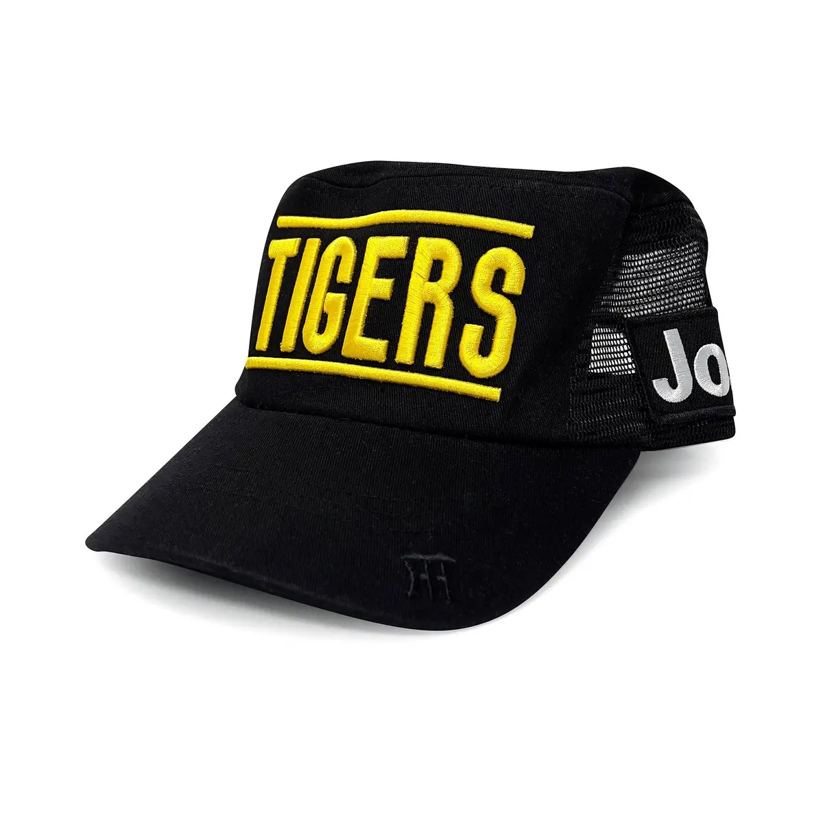 Retro Japan Npb Hanshin Tigers Joshin Flat Top Baseball Team Cap Hat Black 1