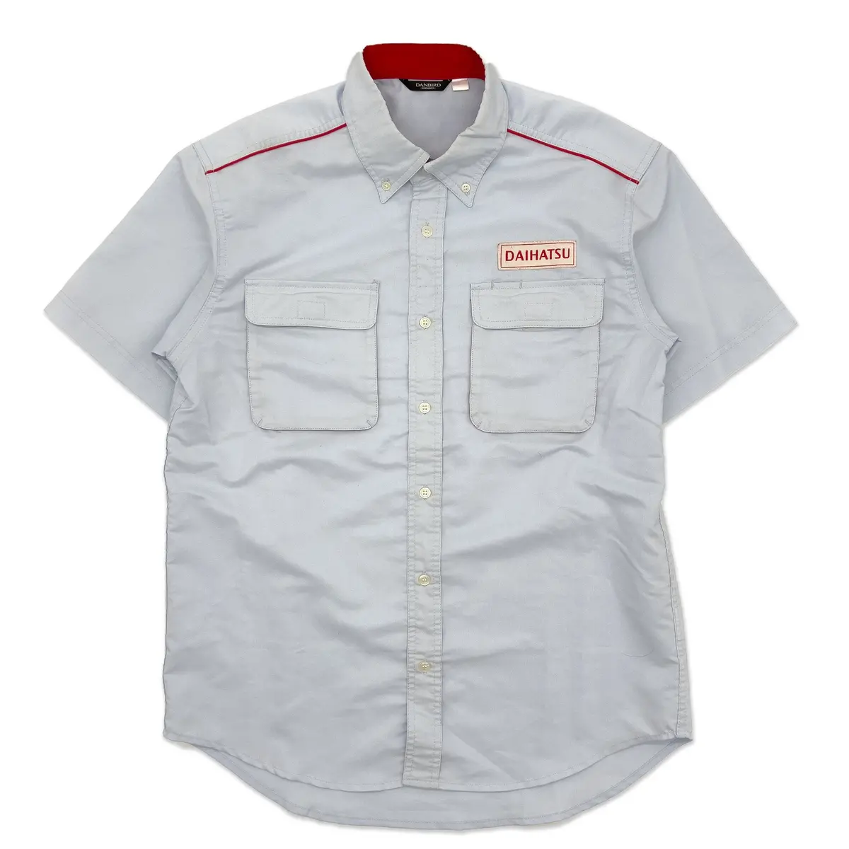 Retro Jdm Daihatsu Technician Mechanic Short Sleeve Staff Shirt Blue 1