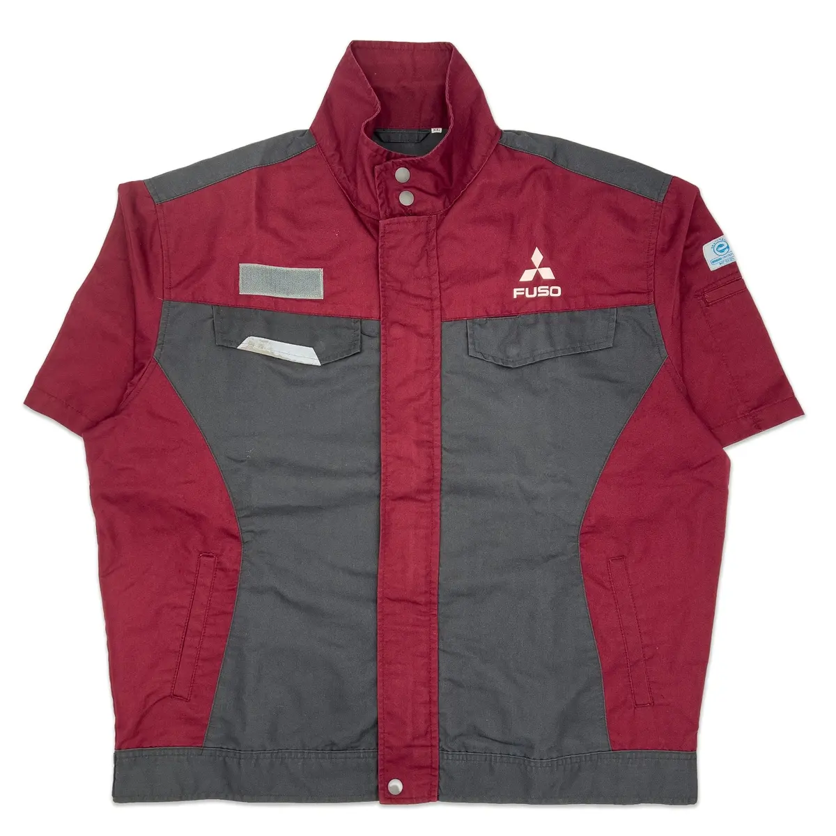 Retro Jdm Japan Mitsubishi Motors Fuso Short Sleeve Staff Jacket Red 1