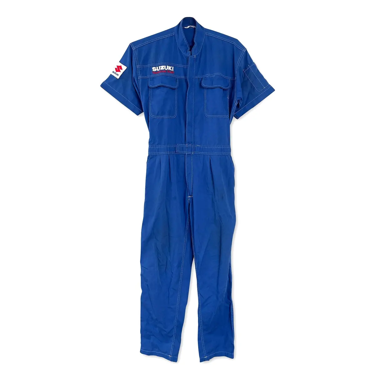 Retro Jdm Japan Suzuki Short Sleeve Summer Mechanic Coveralls Tsunagi Blue 1