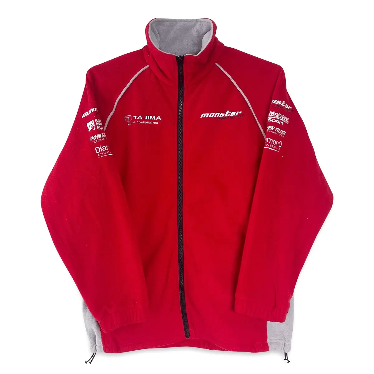 Retro Jdm Japan Tajima Corporation Monster Sport Fleece Jacket Red 1