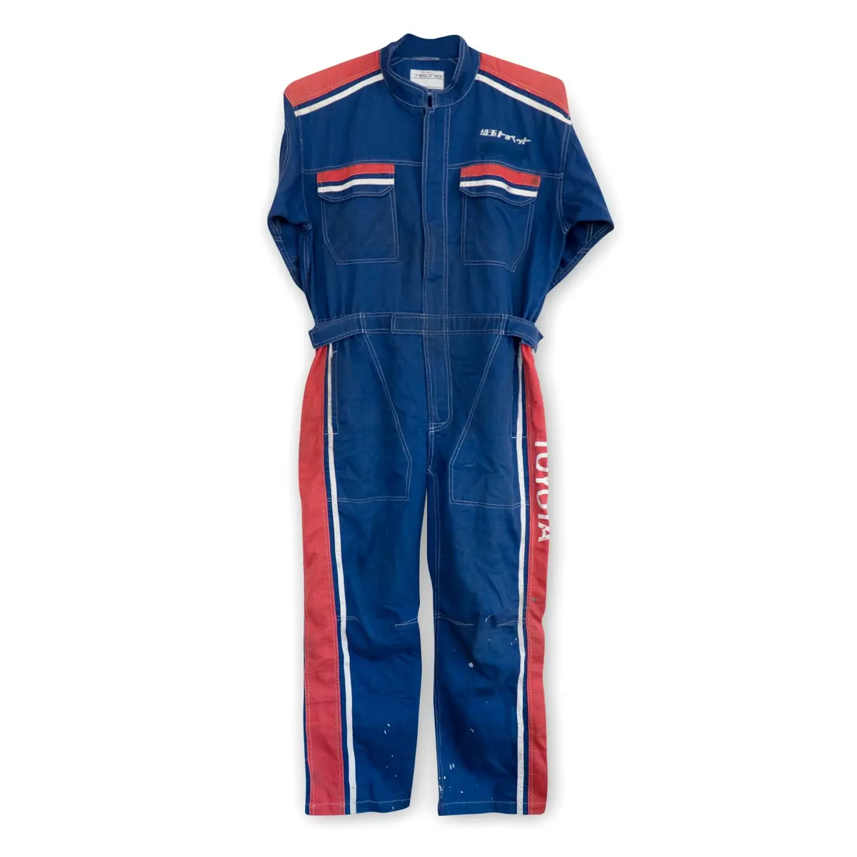 Retro Jdm Toyota Toyopet Tecno Summer Coveralls Uniform Tsunagi Blue Red 1