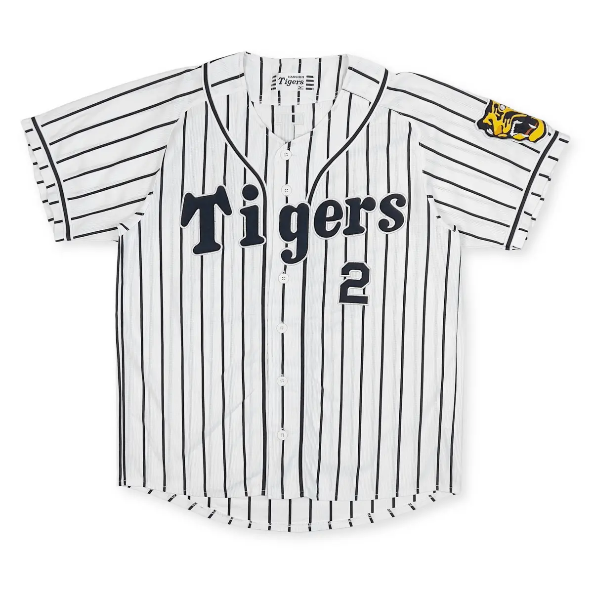 Retro Mizuno Npb Hanshin Tigers Fumiya Hojoh Baseball Jersey Knit White #2 1