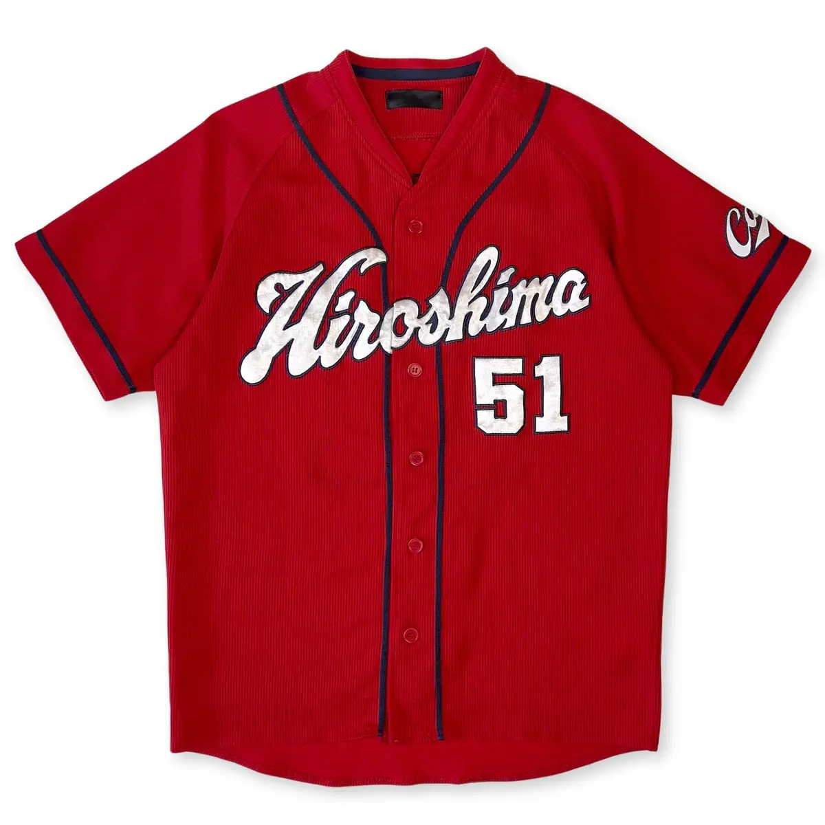 Retro Npb Japan Hiroshima Carp Baseball Knit Jersey Suzuki Seiya #51 Red 1