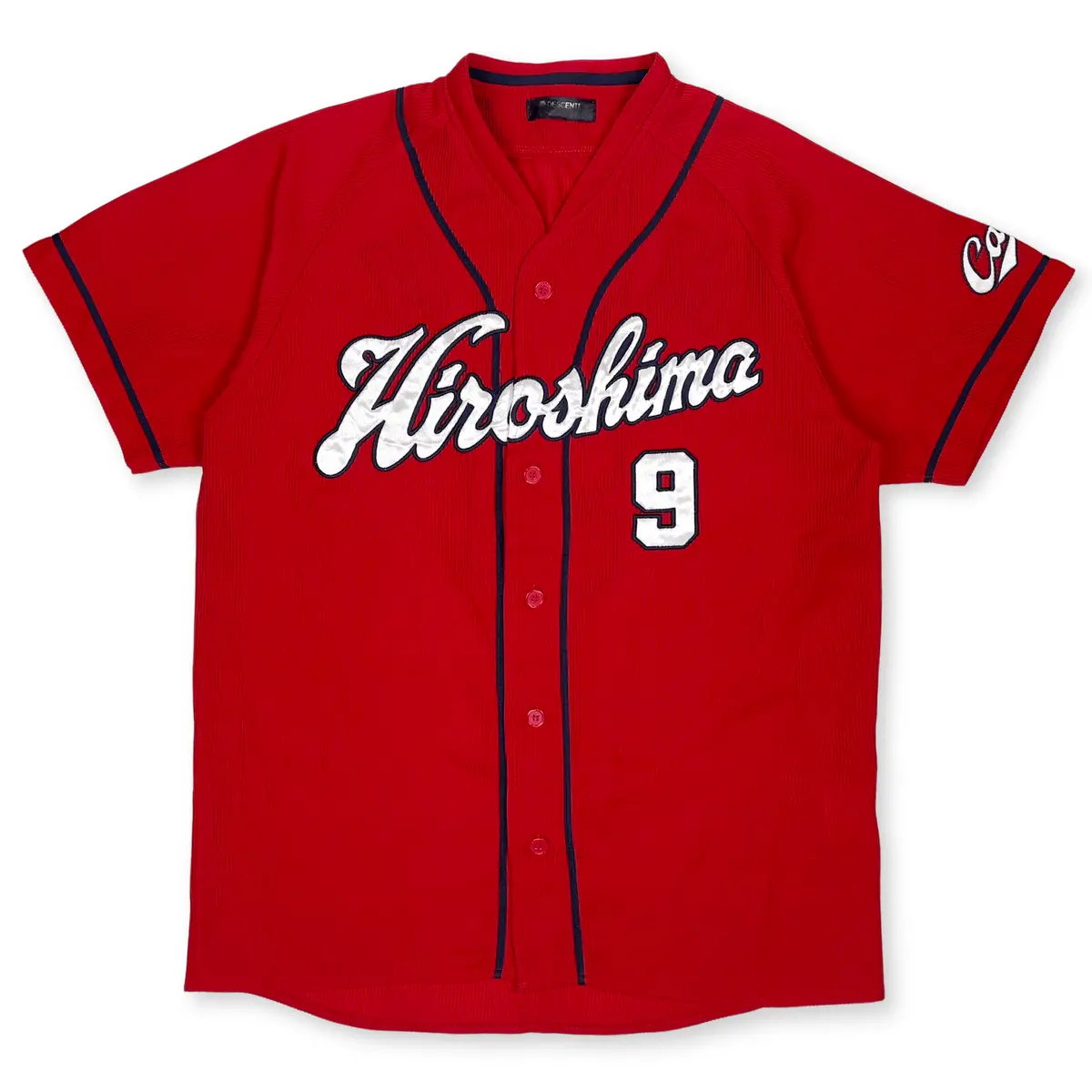 Retro Npb Japan Hiroshima Carp Baseball Knit Jersey Yoshihiro Maru Red #9 1