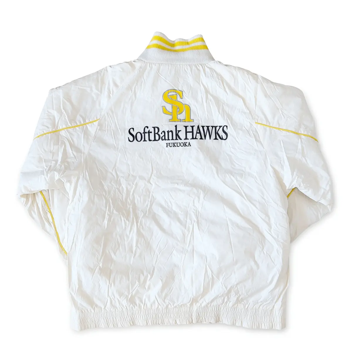 Retro Official Npb Japan Fukuoka Softbank Hawks Team Jumper Jacket White 2
