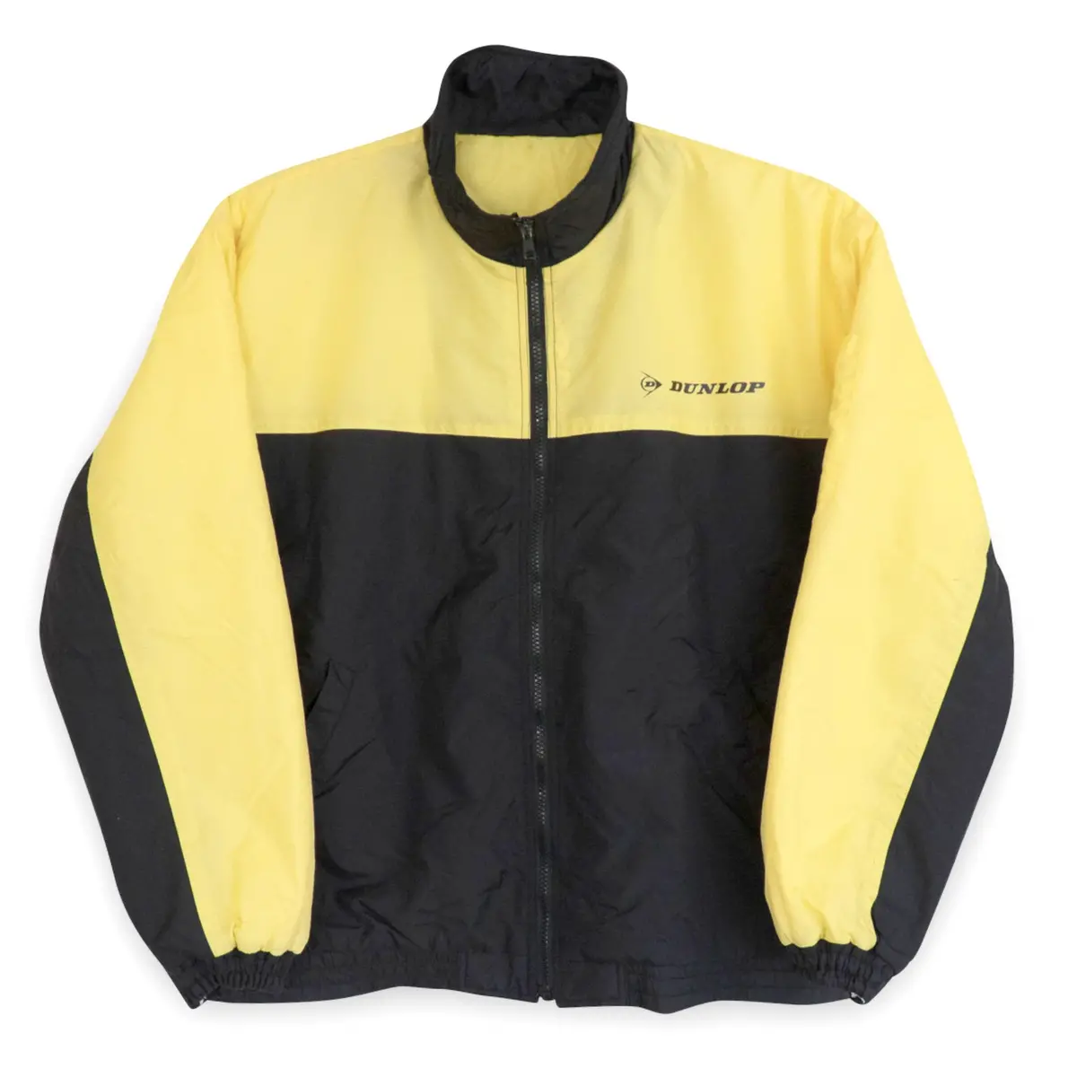 Retro Showa 1990S Japan Jdm Dunlop Digi Tyre Staff Jumper Jacket Yellow 1