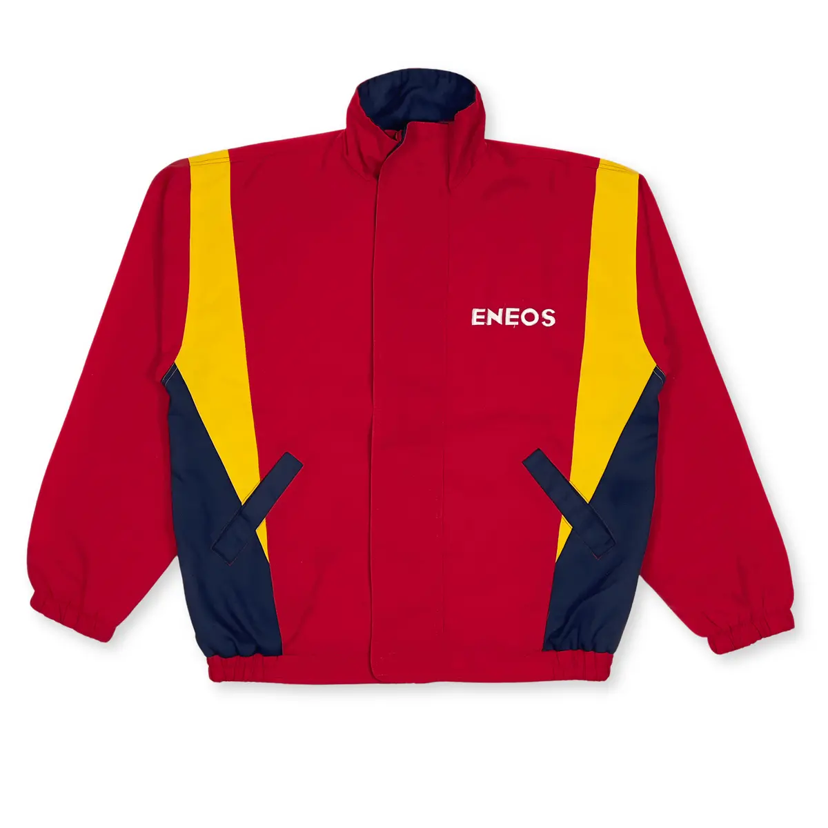 Retro Showa Jdm Japan Eneos Stitched Logo Jacket Jumper Red Orange 1