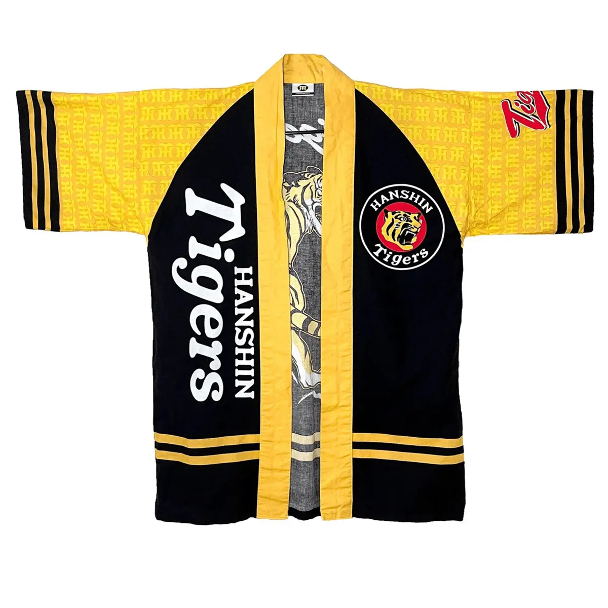 Retro Vintage Japanese Baseball Hanshin Tigers Matsuri Happi Coat Yukata Kimono 1