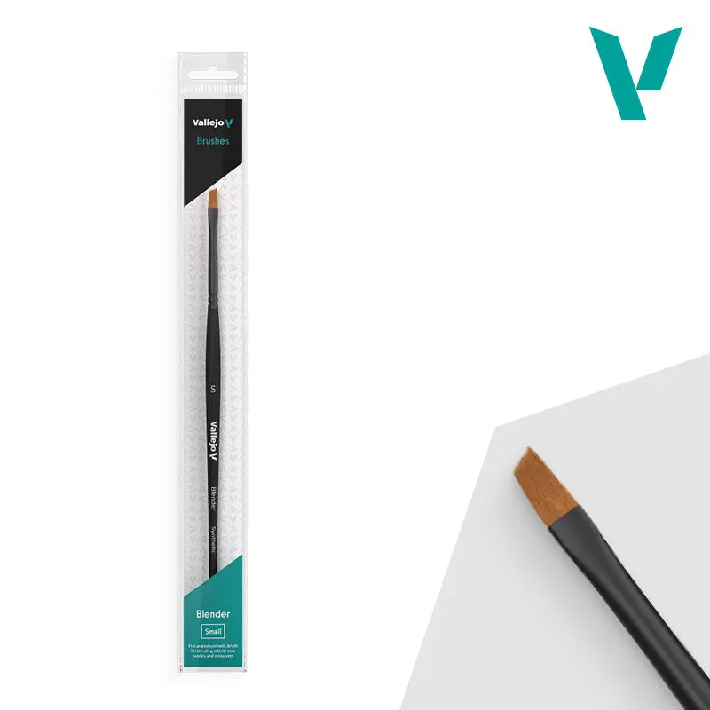 Vallejo Brushes - Blender - Flat Angled Synthetic Brush Small 1