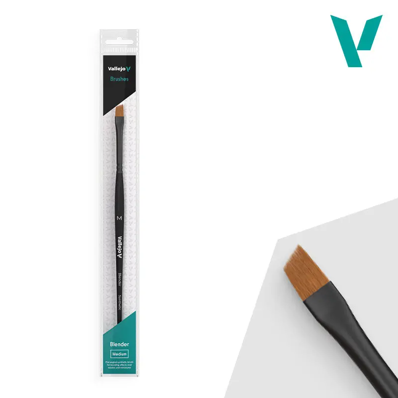 Vallejo Brushes - Blender - Flat Angled Synthetic Brush Medium 1