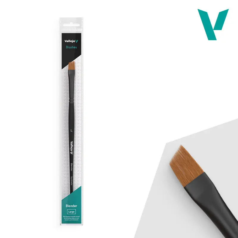 Vallejo Brushes - Blender - Flat Angled Synthetic Brush Large 1