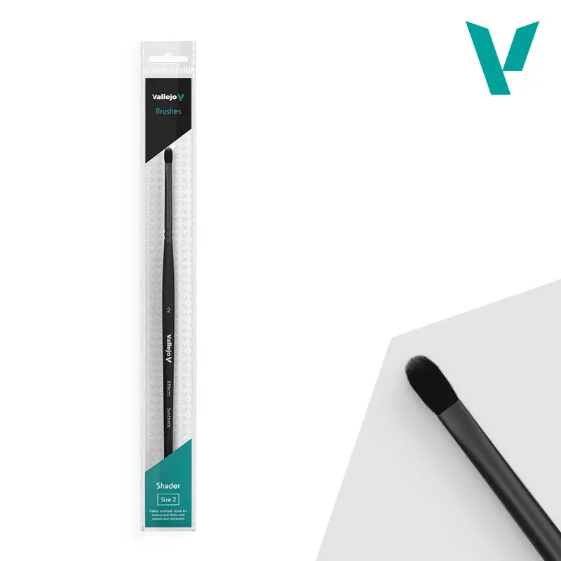 Vallejo Brushes - Shader - Filbert Shader Flat Synthetic Brush No. 2 1