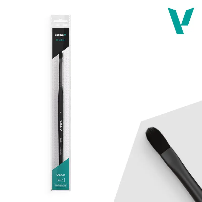 Vallejo Brushes - Shader - Filbert Shader Flat Synthetic Brush No. 4 1