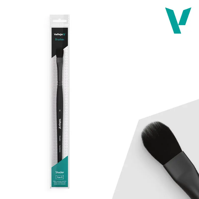 Vallejo Brushes - Shader - Filbert Shader Flat Synthetic Brush No. 8 1
