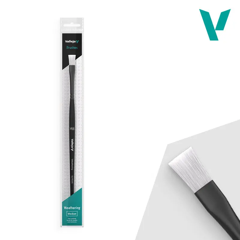 Vallejo Brushes - Weathering Flat - Synthetic Brush Medium 1