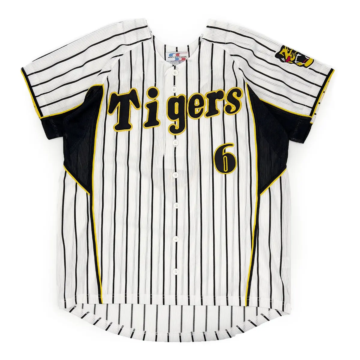 Vintage Japan Hanshin Tigers Tomoaki Kanemoto Baseball Home Knit Jersey #6 1