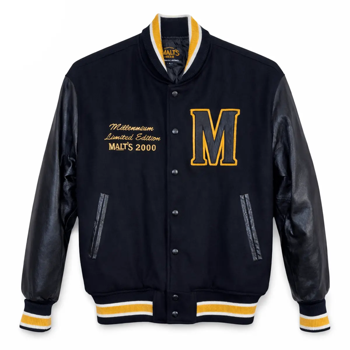 Vintage Japan Jdm Suntory Malts Millennium Members 2000 Leather Varsity Jacket 1