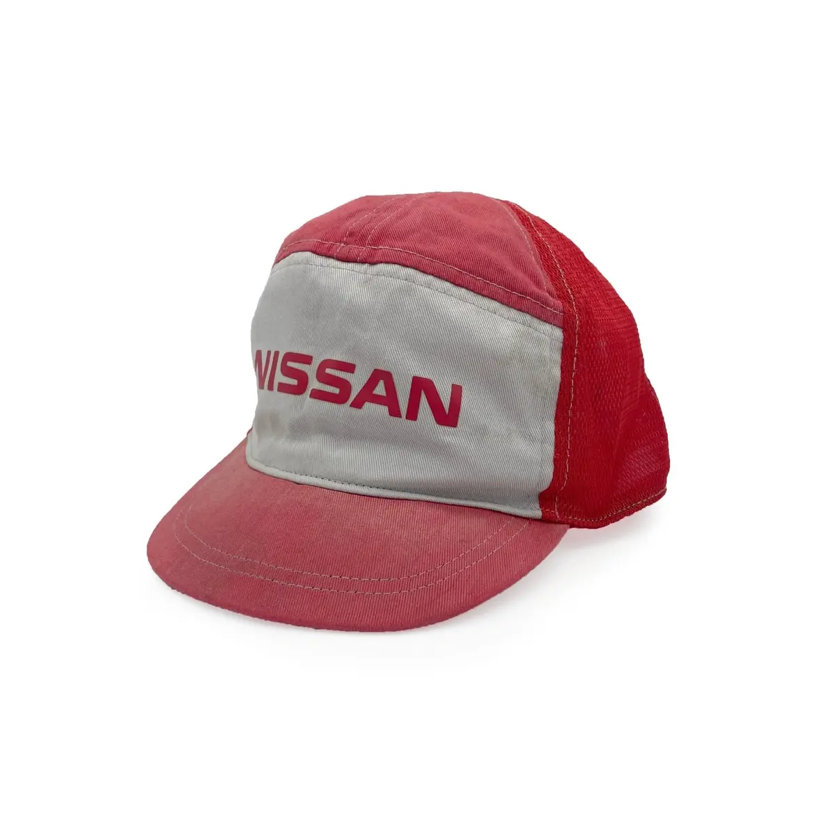 Vintage Japanese Jdm Nissan Red Stage Mechanic Uniform Mesh Hat Cap 1