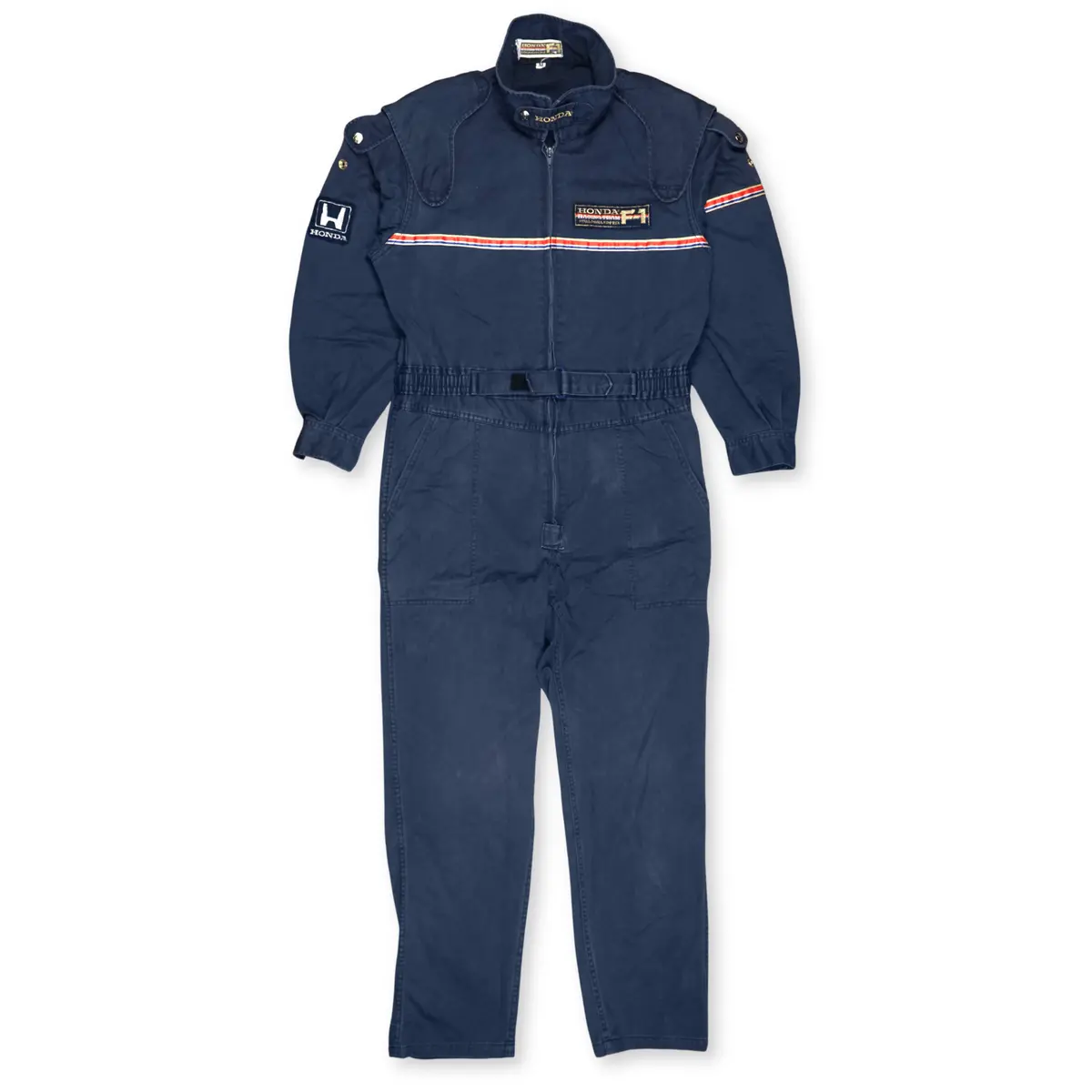 Vintage Jdm Honda Racing Team World Grand Prix F1 Pit Crew Coveralls Tsunagi Blue 1