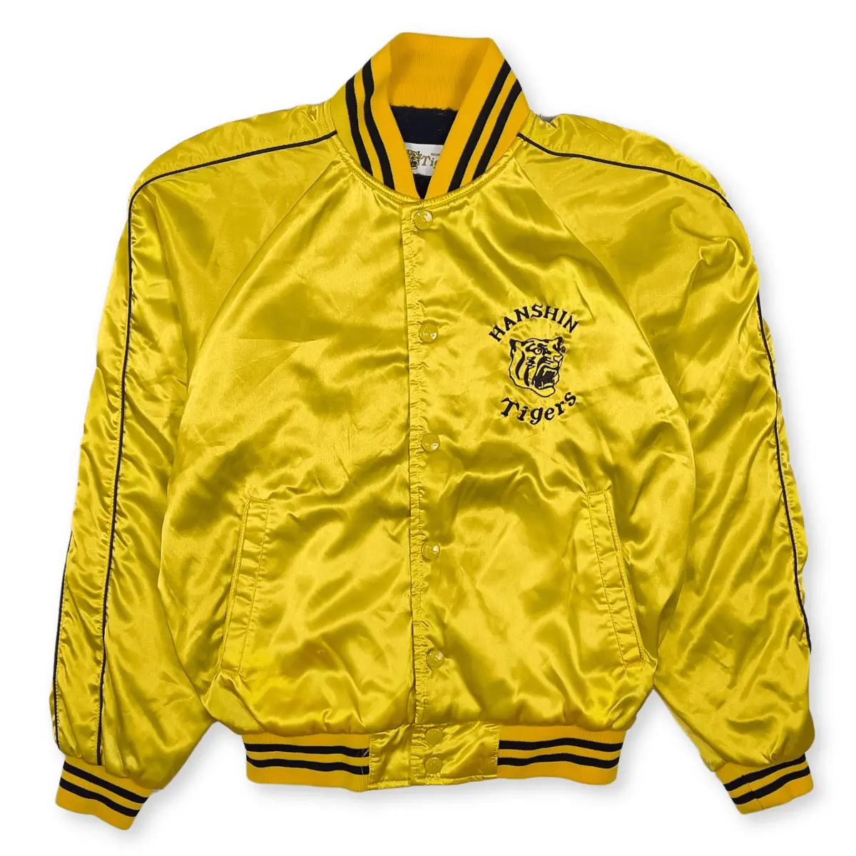 Vintage Rawlings Npb Showa Japan Hanshin Tigers Baseball Batting Jacket Yellow 1