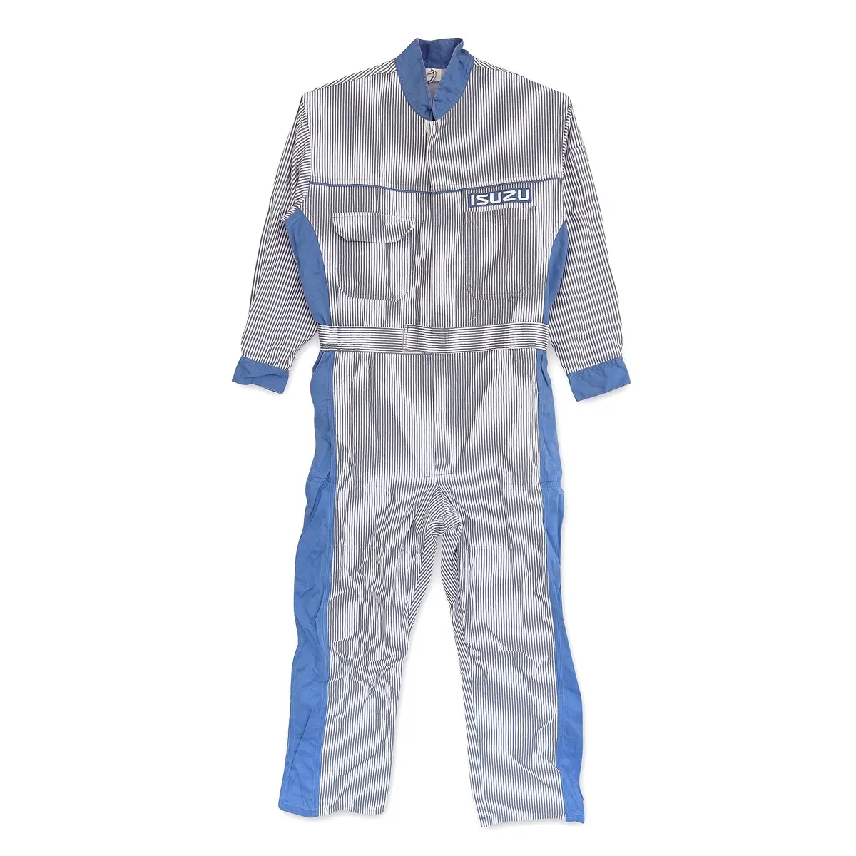 Vintage Showa Jdm Isuzu Car Truck Work Tsunagi Coveralls Uniform Pin Stripe Blue 1