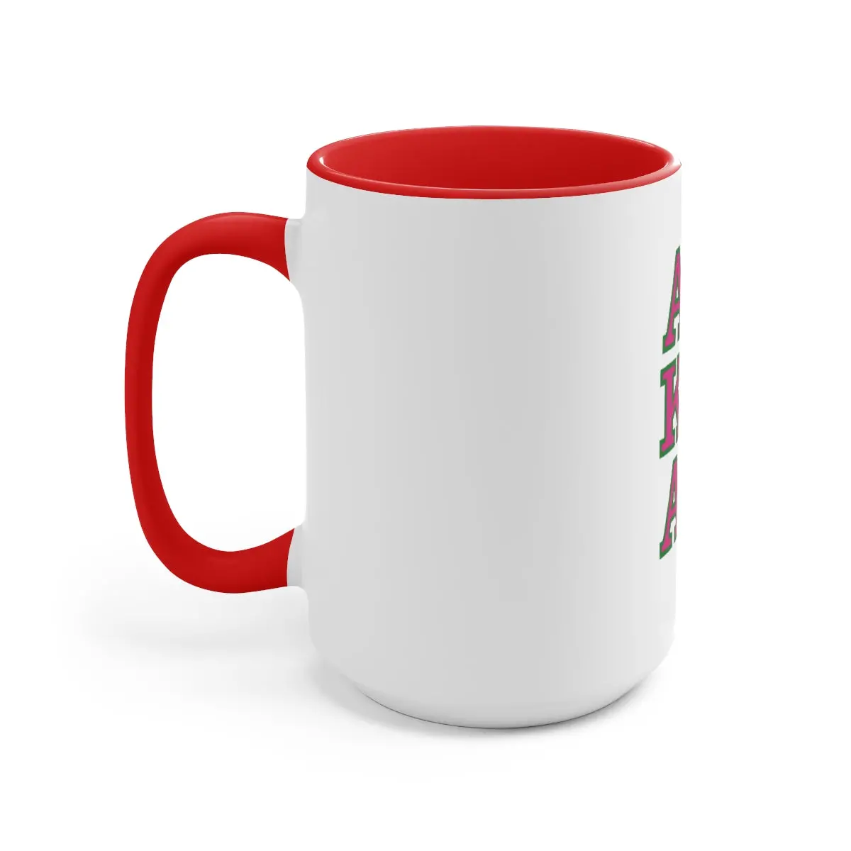 Alpha Kappa Alpha Two-Tone Coffee Mugs, 15Oz 2
