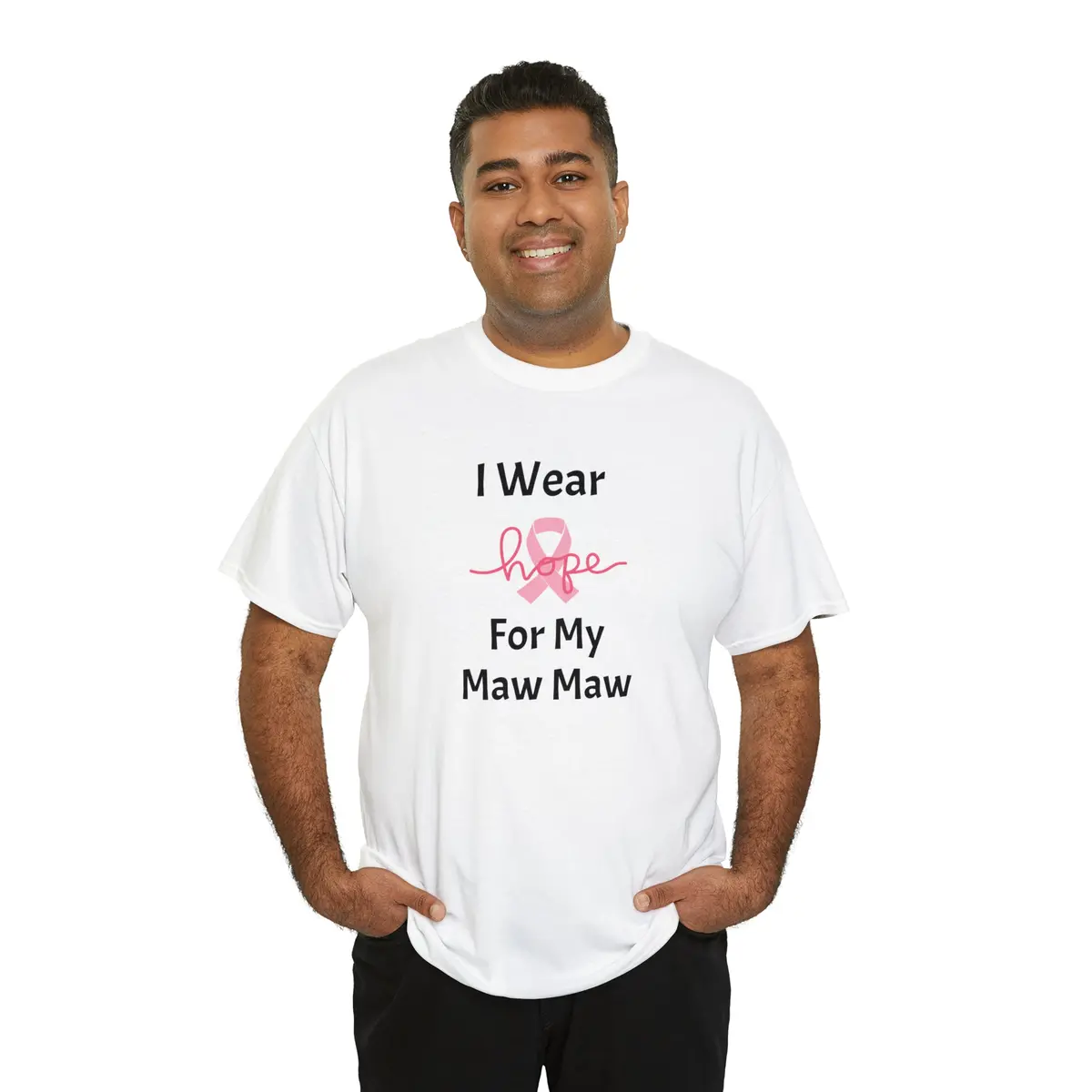 Breast Cancer Awareness Hope Unisex Heavy Cotton Tee 8