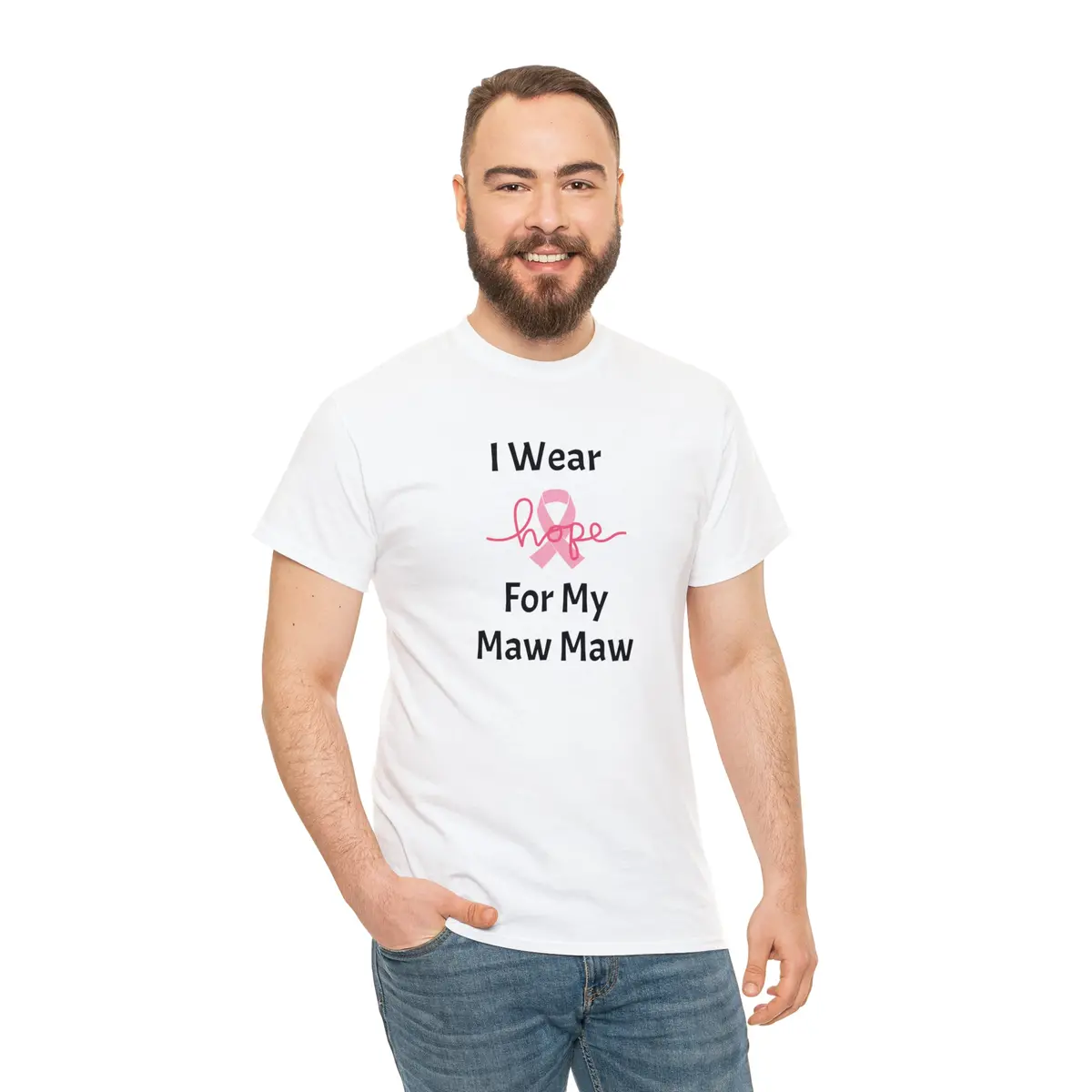 Breast Cancer Awareness Hope Unisex Heavy Cotton Tee 5