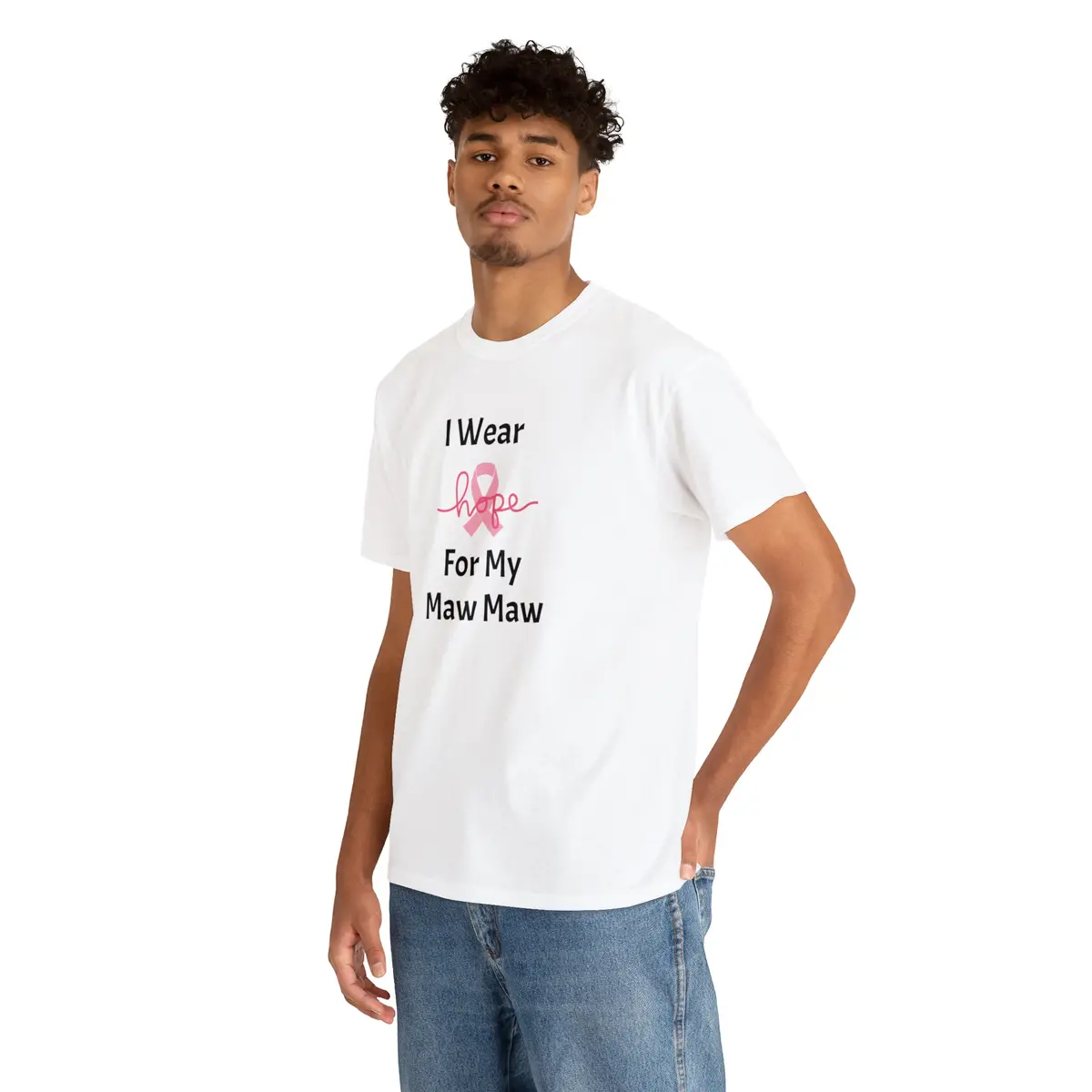 Breast Cancer Awareness Hope Unisex Heavy Cotton Tee 6
