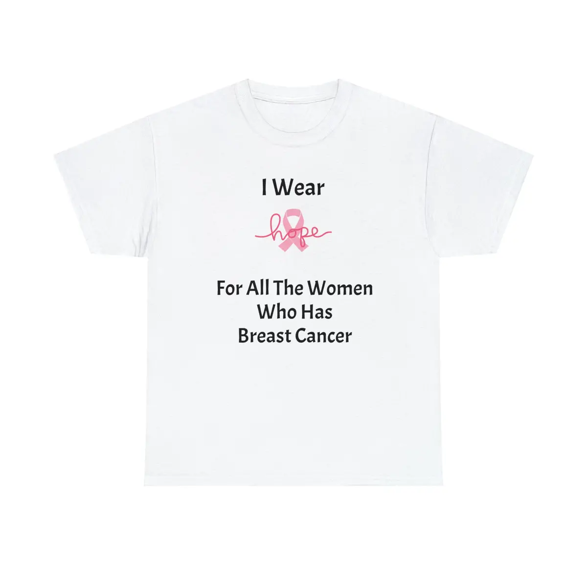 Breast Cancer Awareness Hope Unisex Heavy Cotton Tee 1