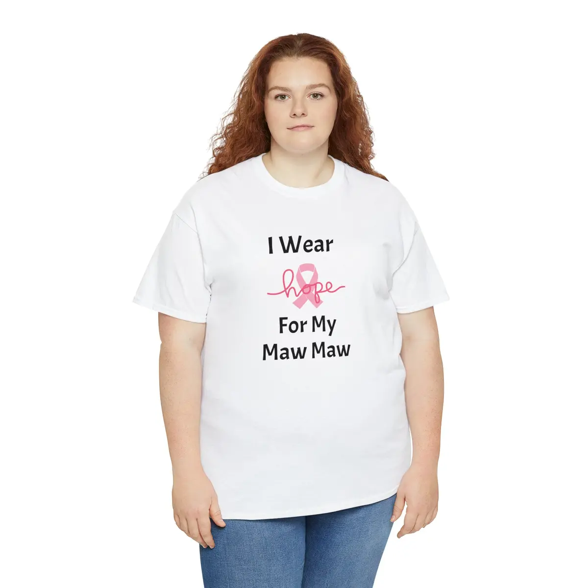 Breast Cancer Awareness Hope Unisex Heavy Cotton Tee 7
